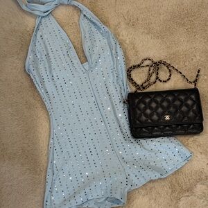 Light Blue Halter Romper